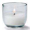 Hollowick CL830-48 Caterlites White Wax Disposable 8 Hour Candle in Round Clear Glass Holder