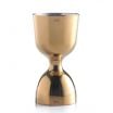Mercer Culinary M37006GD Barfly 1 Oz. And 2 Oz. Gold Plated Heavy-Duty Straight Rim Bell Jigger With Internal Marking Lines