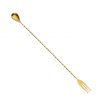 Mercer Culinary M37016GD Barfly 15-3/4” Gold-Plated Bar Spoon With 3-Tine Fork End