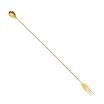 Mercer Culinary M37017GD Barfly 19-5/8” Gold-Plated Bar Spoon With 3-Tine Fork End