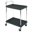 Metro BC2030-2DBL Black Utility Cart with Two Deep Ledge Shelves 32 3/4