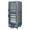 Metro C539-CDC-U-GY C5 3 Series Gray Heated Holding and Proofing Cabinet with Clear Dutch Doors - 120V, 2000W