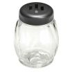 Tablecraft P260SLBK 6 oz. Clear Swirl Plastic Shaker with Black Slotted Top