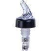 Winco PPA-125 1.25 oz. Clear Spout / Clear Tail Measured Liquor Pourer with Collar - 12/Pack
