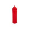 Winco PSW-32R 32 oz. Red Wide Mouth Squeeze Bottle - 6/Pack