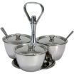 Winco RS-3 3 Compartment Stainless Steel Relish Server