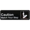 Winco SGN-326 Caution, Watch Your Step Sign - Black and White, 9