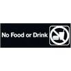 Winco SGN-333 No Food Or Drink Sign - Black and White, 9