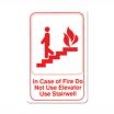 Winco SGN-683W In Case Of A Fire Do Not Use Elevator, Use Stairwell Sign - Red and White, 9