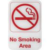 Winco SGN-684W No Smoking Area Sign - Red and White, 9
