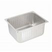 Winco SPHP6 1/2 Size Standard Weight Anti-Jam Perforated Stainless Steel Steam Table / Hotel Pan - 6