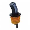 Spill Stop 313-62 Smoke-Colored Plastic Ban-M Screened Free-Flow Liquor Pourer with Extra Large Amber Poly-Kork