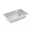Winco SPJL-402 1/4 Size Standard Weight Anti-Jam Stainless Steel Steam Table / Hotel Pan - 2 1/2