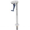 T&S Brass B-1210-01 Deck-Mount ADA Compliant Glass Filler Faucet With 10 Inch Pedestal With Dark Blue Push Back Lever Arm And 1/2