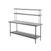 Eagle T3048SB-FM-X Stainless Steel 30 Inch x 48 Inch Work Table w/ Overshelf Kit