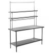 Eagle T3060SB-FM-PL-X Stainless Steel 30 Inch x 60 Inch Work Table w/ Overshelf and Pot Racks
