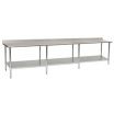Eagle T36132EB-BS Stainless Steel 36 Inch x 132 Inch Work Table w/ Backsplash