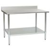 Eagle T3648EB-BS Stainless Steel 36 Inch x 48 Inch Work Table w/ Backsplash