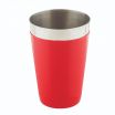 Tablecraft 10369 16 oz Stainless Steel Cocktail Shaker with Red Vinyl Coating