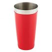 Tablecraft 10371 28 oz Stainless Steel Cocktail Shaker with Red Vinyl Coating