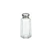 Tablecraft 155S&P 2 Ounce Clear Paneled Glass Salt and Pepper Shaker with Stainless Steel Top