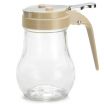 Tablecraft 406A 6 Oz Glass Teardrop Syrup Dispenser with Almond ABS Top