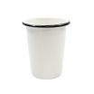 Tablecraft 80011 Enamelware 16 Ounce Black and White Rolled Rim Cup