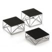 Tablecraft CR3 3 Piece Square Chrome Plated Metal Display Riser Set