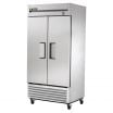 True T-35F-HC Reach-In Two Section Freezer w/ Two Solid Stainless Steel Doors And Six PVC Coated Shelves