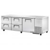 True TUC-93D-4-HC 93-1/4” Solid Door Deep Under-Counter Refrigerator With Four Drawers And Hydrocarbon Refrigerant - 115V