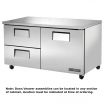 True TUC-60D-2-HC 60-3/8” Solid Door Under-Counter Refrigerator With Two Drawers And Hydrocarbon Refrigerant - 115V
