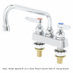 T&S Brass B-1112-XS 4” Center Deck Mounted Workboard Faucet With 10” Swing Nozzle And Extended Shanks