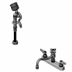 T&S Brass B-1152-092A 8” Center Deck Mounted Workboard Faucet With 8” Swing Nozzle, Angled Spray Valve, And Brush