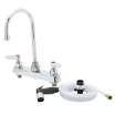 T&S Brass B-1172-07-133X 8” Center Deck Mounted Workboard Faucet With 5-3/4” Swivel Gooseneck Nozzle And 7-Ft Sidespray Hose