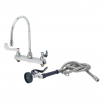 T&S Brass B-1176 8” Center Deck Mounted Workboard Faucet With 8-13/16” Swivel Gooseneck Nozzle And Blue High-Flow Spray Valve