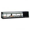 Turbo Air SAS-60R-N Black 58 1/2” Wide Right-Side Compressor 1.9 Cubic ft Straight Glass Refrigerated Sushi Case, 115 Volts