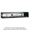 Turbo Air SAS-70L-N Black 70 1/4” Wide Left-Side Compressor 2.3 Cubic ft Straight Glass Refrigerated Sushi Case, 115 Volts