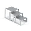 Vollrath 46009 Set of Three Brushed Stainless Steel Square Bent Buffet Risers