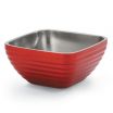 Vollrath 4763215 Stainless Steel 1.8-Quart Double-Wall Insulated Square Serving Bowl, Dazzle Red