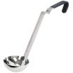 Vollrath 4980422 Black Ergo Grip Kool-Touch 4 oz Jacob's Pride Collection One-Piece Stainless Steel Serving Ladle With Offset Hook Handle