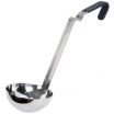 Vollrath 4980822 Black Ergo Grip Kool-Touch 8 oz Jacob's Pride Collection One-Piece Stainless Steel Serving Ladle With Offset Hook Handle