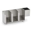 Vollrath CTL3 Wall Mount / Countertop 3 Slot Stainless Steel Adjustable Lid Organizer with Straw Holder
