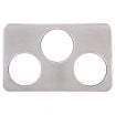 Winco ADP-666 3 Hole Steam Table Adapter Plate - 6 3/8