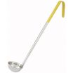 Winco LDC-1 Yellow 1 oz LDC Series One-Piece Stainless Steel Serving Ladle With 12