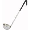 Winco LDC-6 Black 6 oz LDC Series One-Piece Stainless Steel Serving Ladle With 15 1/2