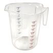 Winco PMCP-400 4 Qt. Raised Markings Clear Polycarbonate Measuring Cup