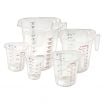 Winco PMCP-5SET 5 Piece Raised Markings Clear Polycarbonate Measuring Cup Set