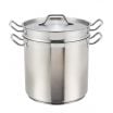 Winco SSDB-20 Stainless Steel 20 Qt. Double Boiler with Cover