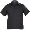 Uncommon Threads 0920-0103 Unisex 5-Button Short Sleeve Classic Utility Cook Shirt, Black - Medium