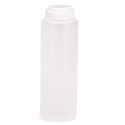 Tablecraft 2108C-1 8 Ounce White Polyethylene Squeeze Dispensers with Hinged Caps